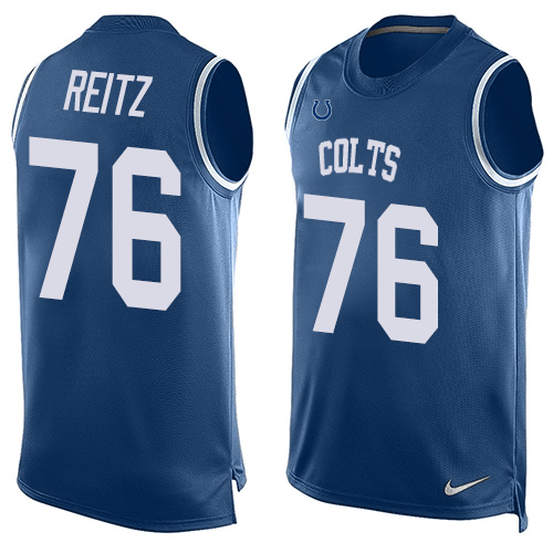 Men's Limited Joe Reitz Nike Jersey Royal Blue - #76 Player Name & Number Tank Top NFL Indianapolis Colts